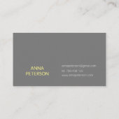 Elegante Zonnebloem Crème Geel Grijs Visitekaartje (Achterkant)