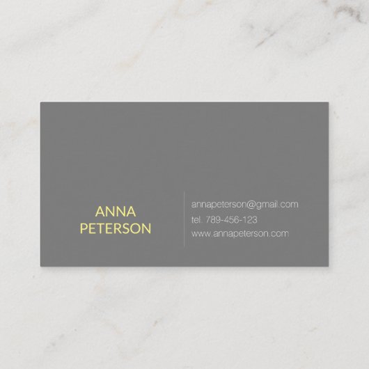 Elegante Zonnebloem Crème Geel Grijs Visitekaartje (Achterkant)