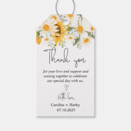 Elegante zonnebloem Daisy bruiloft dank u Cadeaulabel