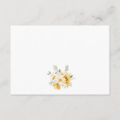 Elegante zonnebloem Daisy bruiloft details Informatiekaartje (Achterkant)