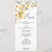 Elegante Zonnebloem Daisy Bruiloft Menu (Voorkant)