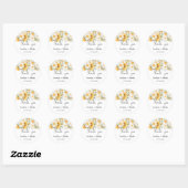 Elegante Zonnebloem Daisy Bruiloft Ronde Sticker (Vel)