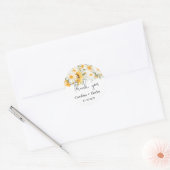 Elegante Zonnebloem Daisy Bruiloft Ronde Sticker (Envelop)