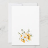 Elegante zonnebloem Daisy bruiloft uitnodiging (Achterkant)