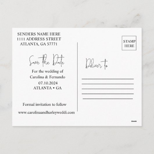 Elegante Zonnebloem Daisy Save the Date Briefkaart (Achterkant)