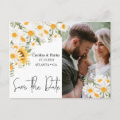 Elegante Zonnebloem Daisy Save the Date Briefkaart (Voorkant)