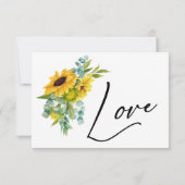 Elegante Zonnebloem en Eucalyptus Waterverf RSVP A (Achterkant)