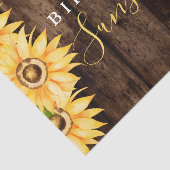 Elegante Zonnebloem en Schuur Houten Verjaardag Tissuepapier (Detail)