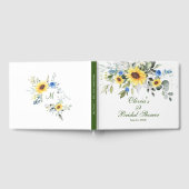 Elegante zonnebloem eucalyptus blad bruidsdouche gastenboek (Volledig)