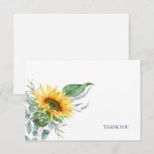 Elegante zonnebloem Eucalyptus bloem Bedankkaart (Voorkant / Achterkant)