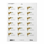 Elegante Zonnebloem Eucalyptus Bloemenadres Etiket (Full Sheet)