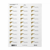 Elegante Zonnebloem Eucalyptus Bloemens retouradre Etiket (Full Sheet)