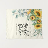 Elegante zonnebloem Eucalyptus Bruiloftsfeest Wandkleed (Voorkant (horizontaal))