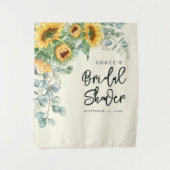 Elegante zonnebloem Eucalyptus Bruiloftsfeest Wandkleed (Voorkant)