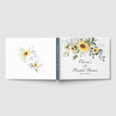 Elegante zonnebloem Eucalyptus gebladerte Bruidsdo Gastenboek (Volledig)