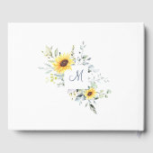 Elegante zonnebloem Eucalyptus gebladerte Bruidsdo Gastenboek (Achterkant)