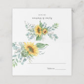 Elegante zonnebloem Eucalyptus groen Plaatskaartje (Buitenkant ongevouwen)