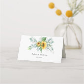 Elegante zonnebloem Eucalyptus groen Plaatskaartje (Achterkant)