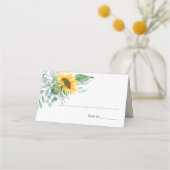 Elegante zonnebloem Eucalyptus groen Plaatskaartje (Voorkant)