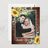 Elegante zonnebloem eucalyptus rustiek dank u Pos Briefkaart (Voorkant / Achterkant)