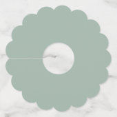 Elegante Zonnebloem Eucalyptus Trouwgunst Wijnglaslabel (Achterkant)