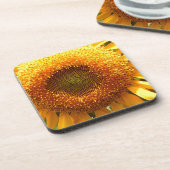 Elegante zonnebloem foto bier onderzetter (Linkerzijde)