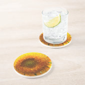 Elegante zonnebloem foto zandsteen onderzetter (Zijkant)