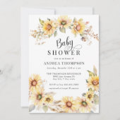 Elegante zonnebloem | Geel Baby shower Kaart (Voorkant)