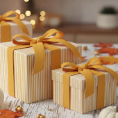 Elegante Zonnebloem Geel Dun Gestreept Cadeaupapier