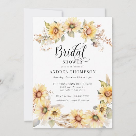 Elegante zonnebloem | Geel Vrijgezellenfeest Kaart (Voorkant)