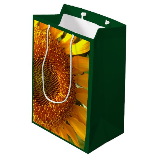 Elegante zonnebloem gele bloem bloem glower medium cadeauzakje (Achterkant Gekanteld)