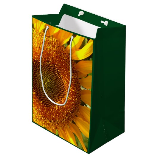 Elegante zonnebloem gele bloem bloem glower medium cadeauzakje (Voorkant Gekanteld)