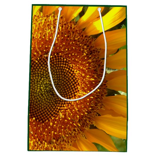 Elegante zonnebloem gele bloem bloem glower medium cadeauzakje (Achterkant)