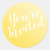 Elegante zonnebloem gele envelop afdichtingen ronde sticker (Voorkant)