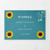 Elegante Zonnebloem Gepersonaliseerd bruiloft Drieluik Uitnodiging (Cover)