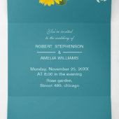 Elegante Zonnebloem Gepersonaliseerd bruiloft Drieluik Uitnodiging (Binnenkant midden)