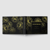 Elegante zonnebloem gouden Folie bruiloft gastenbo Gastenboek (Volledig)