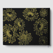 Elegante zonnebloem gouden Folie bruiloft gastenbo Gastenboek (Achterkant)