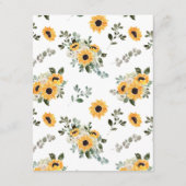 Elegante Zonnebloem Greenery Wedding Details Informatiekaartje (Achterkant)