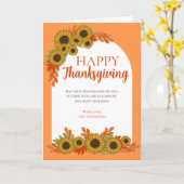 Elegante Zonnebloem Herfst Kleuren Thanksgiving Kaart (Gele Bloem)