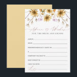 Elegante Zonnebloem Huwelijksadvieskaart Advieskaart<br><div class="desc">Over het algemeen is de Sunflower Advice & Wishes for Bride and Groom Bruidsmeisjesfeestkaart een adembenemende mix van herfstcharme en artistieke elegantie. De ingewikkelde zonnebloemillustraties, het boeiende kleurenpalet en de prachtige kalligrafie komen allemaal samen om een ontwerp te creëren dat visueel verbluffend en emotioneel betekenisvol is. Deze kaart zal zeker...</div>