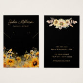 Elegante zonnebloem Ketting Oorbel Display Kaart (Voorkant /achterkant)