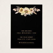 Elegante zonnebloem Ketting Oorbel Display Kaart (Achterkant)