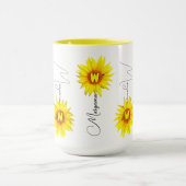 Elegante Zonnebloem Koffie Mok met Custom Name (Midden)