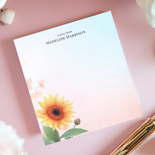 Elegante Zonnebloem Persoonlijk Notitieblok