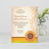 Elegante Zonnebloem Repetitie Diner Uitnodiging (Staand voorkant)