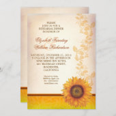 Elegante Zonnebloem Repetitie Diner Uitnodiging (Voorkant / Achterkant)