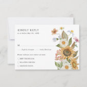 Elegante Zonnebloem RSVP Kaartje (Voorkant)