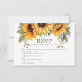 Elegante Zonnebloem RSVP Respons Kaart (Voorkant)