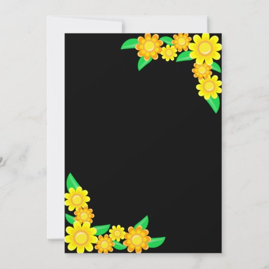 Elegante Zonnebloem Rustieke Boho Zwart Bloemen Br Kaart (Achterkant)